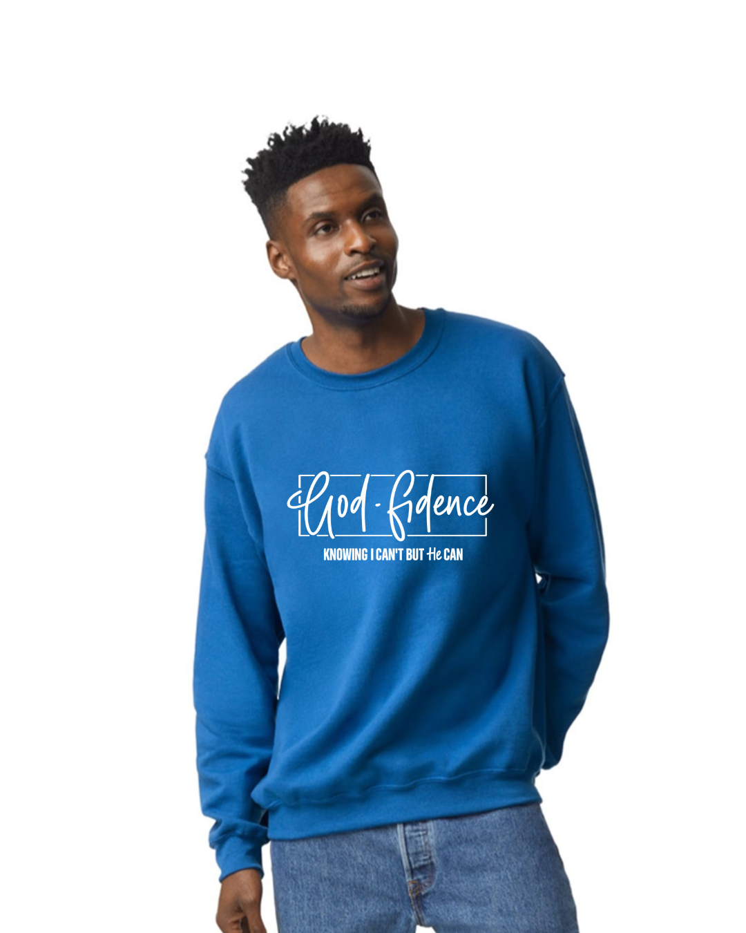 God-fidence Long Sleeve- Shirt Light Blue